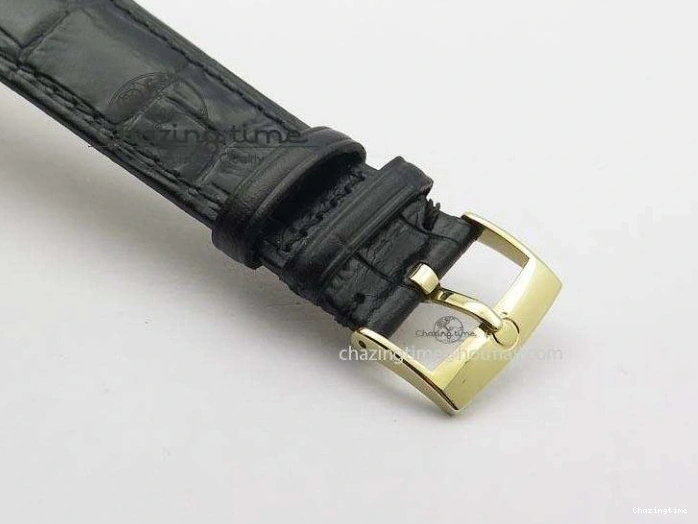 0220 De Ville MK 1:1 Best Edition YG Blue Dial On Black Leather Asian Seagull T1701 (Sec@6) Upgraded 8234